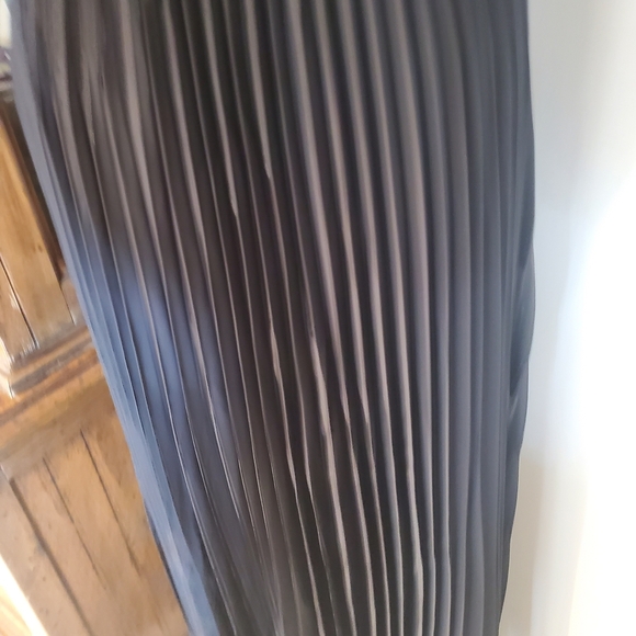 Petal & Pup Elegant Pleated Black Maxi Dress - Picture 9 of 10